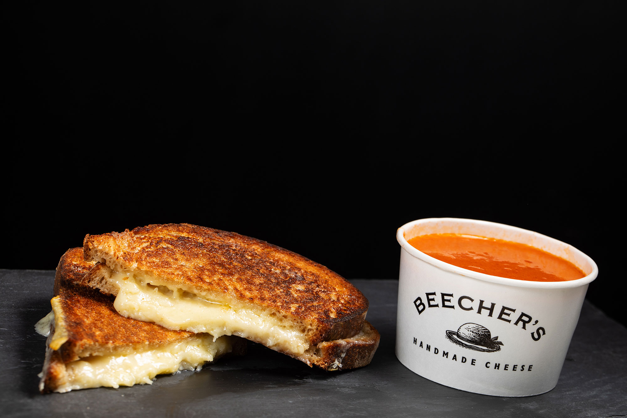 SEA Beecher's Handmade Cheese Plated Food (grilled cheese and tomato bisque)