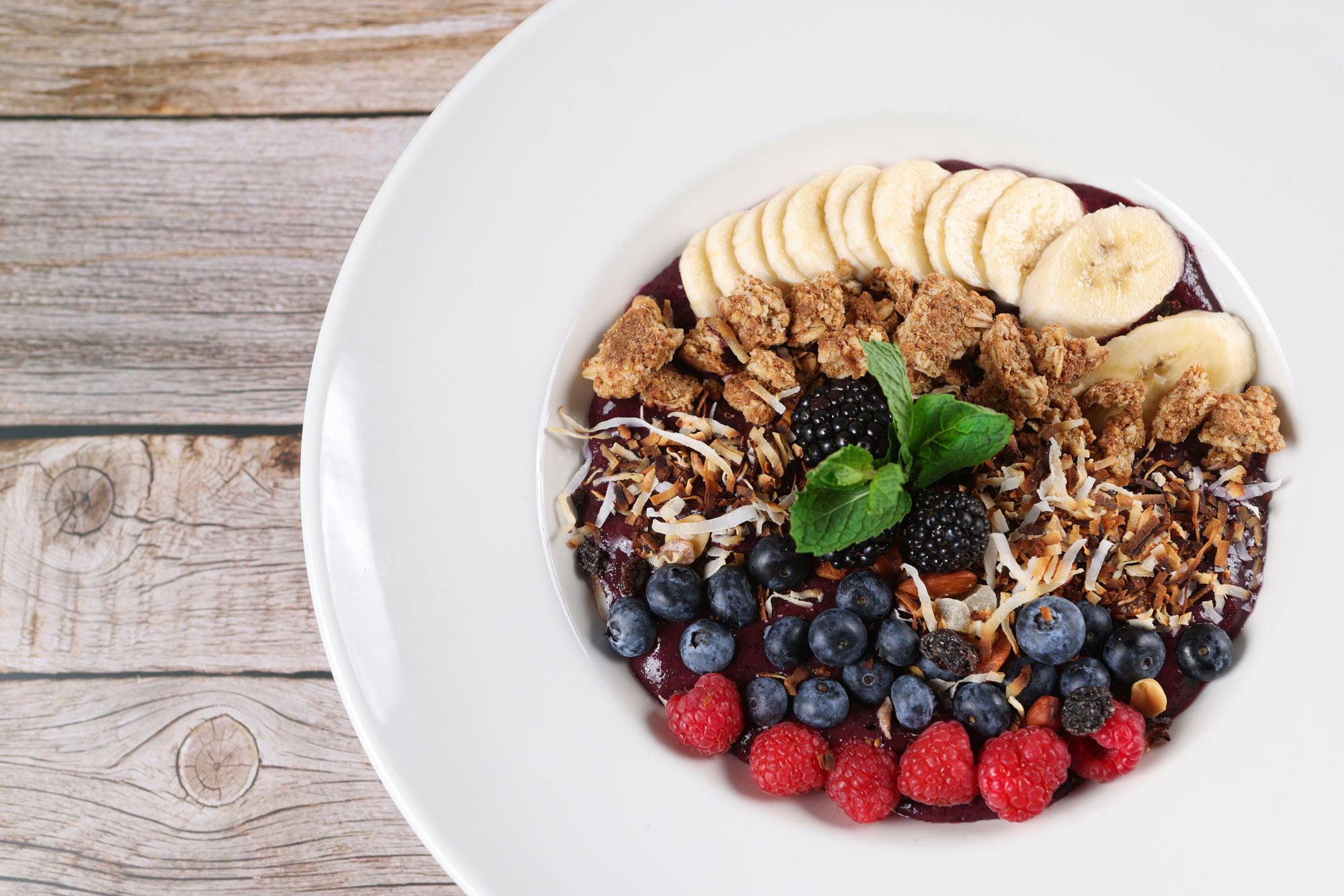 SEA BrewTop Social acai bowl with fresh fruit