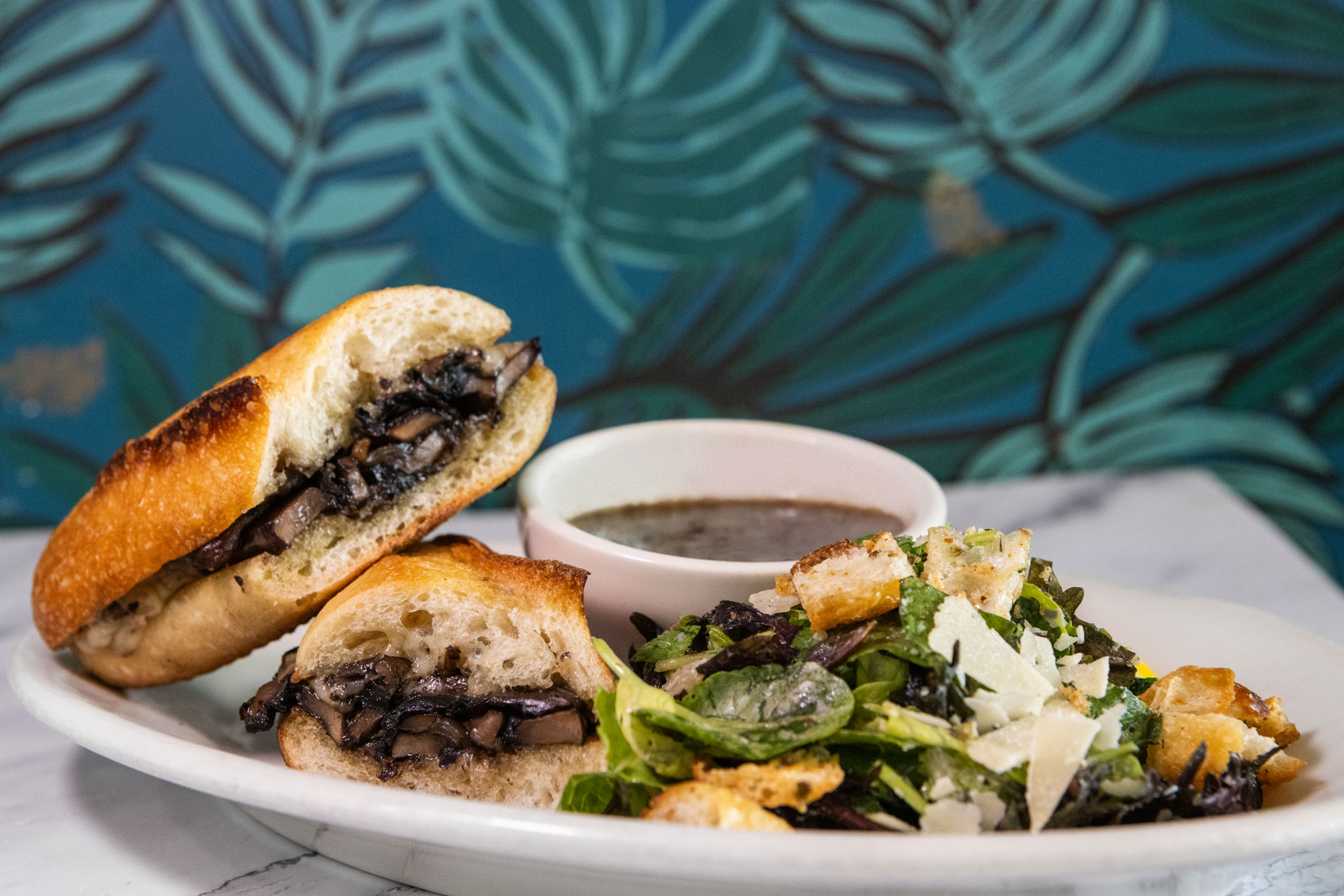 SEA Floret by Cafe Flora french dip and salad