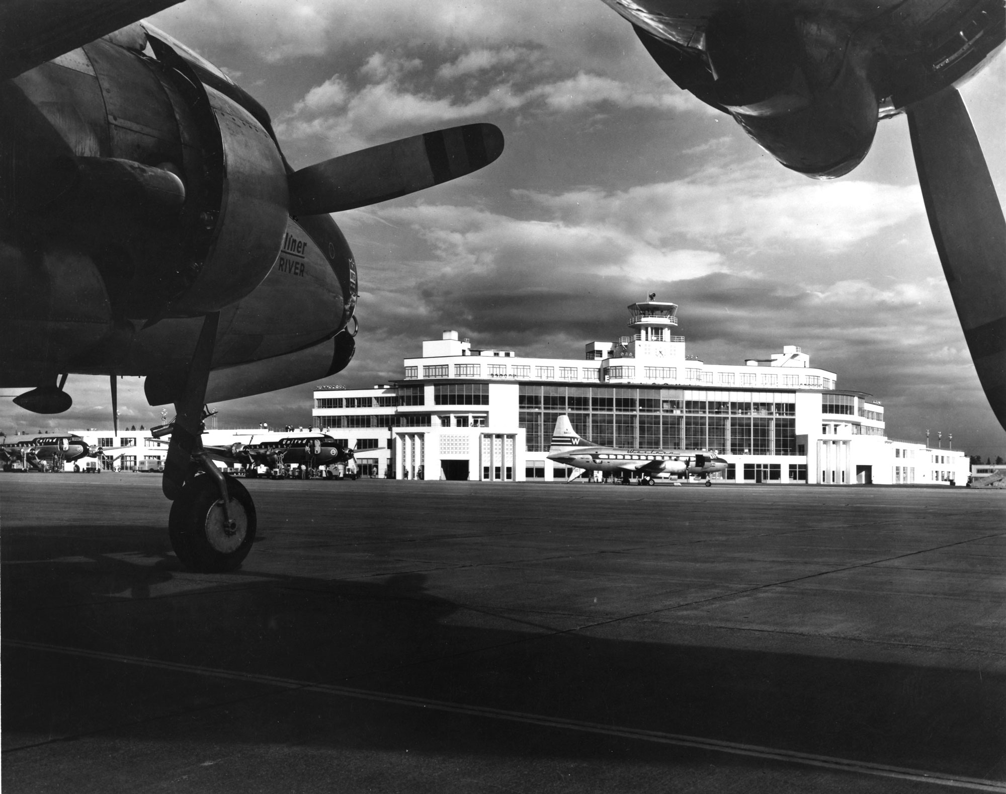SEA 75 Years of Service legacy image of airport from tarmac