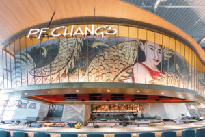 SEA Airport P.F. Chang's signage and artwork above bar