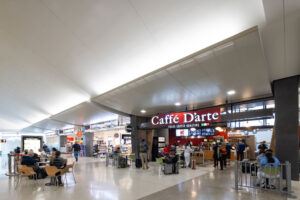 Caffe' D'arte at SEA Airport - Exterior view with duty free shops