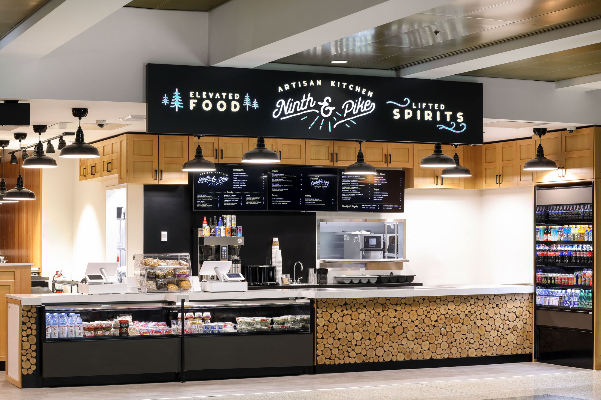 Ninth & Pike Elevated Food and Lifted Spirits signage