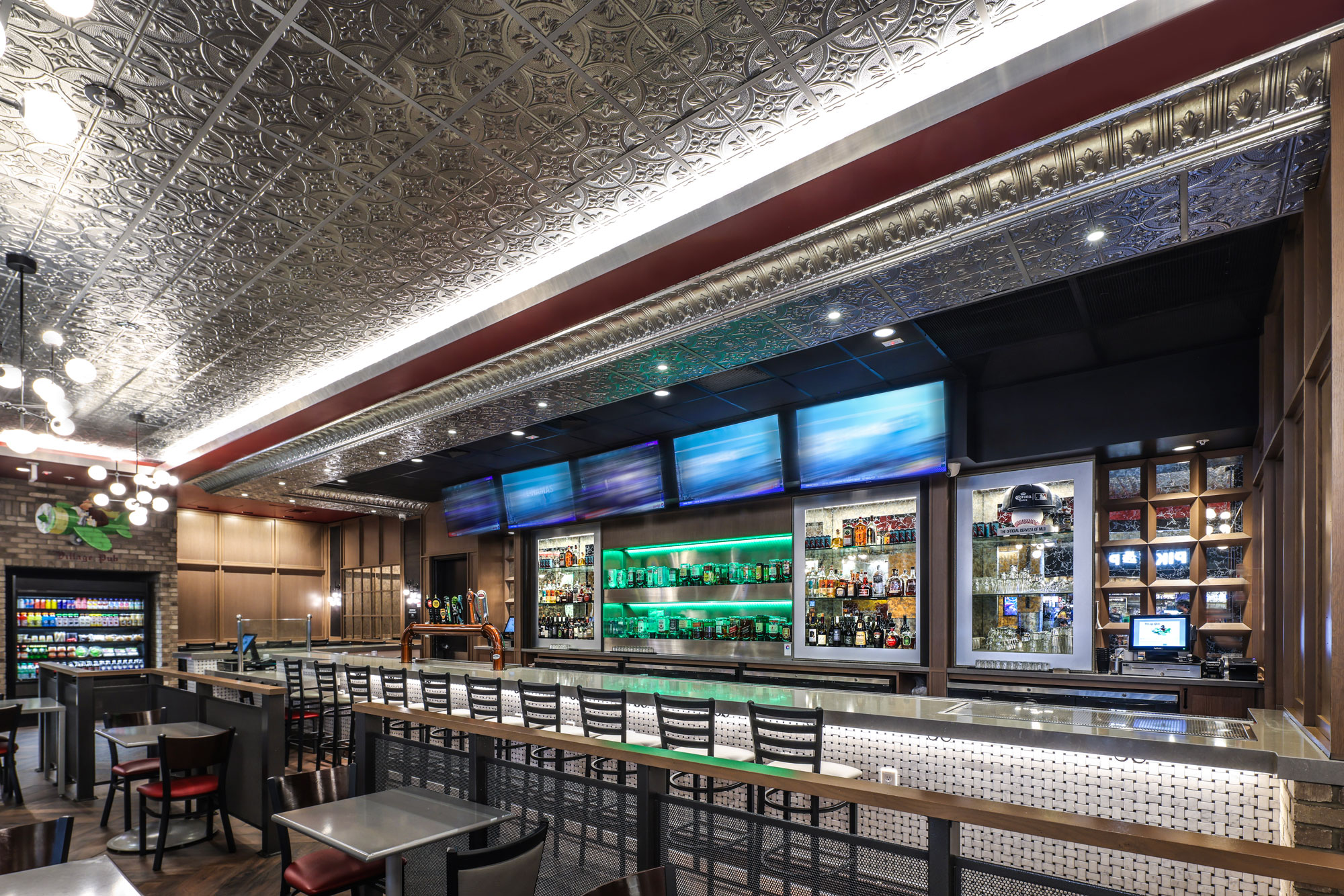 Village Pub bar with tv screens