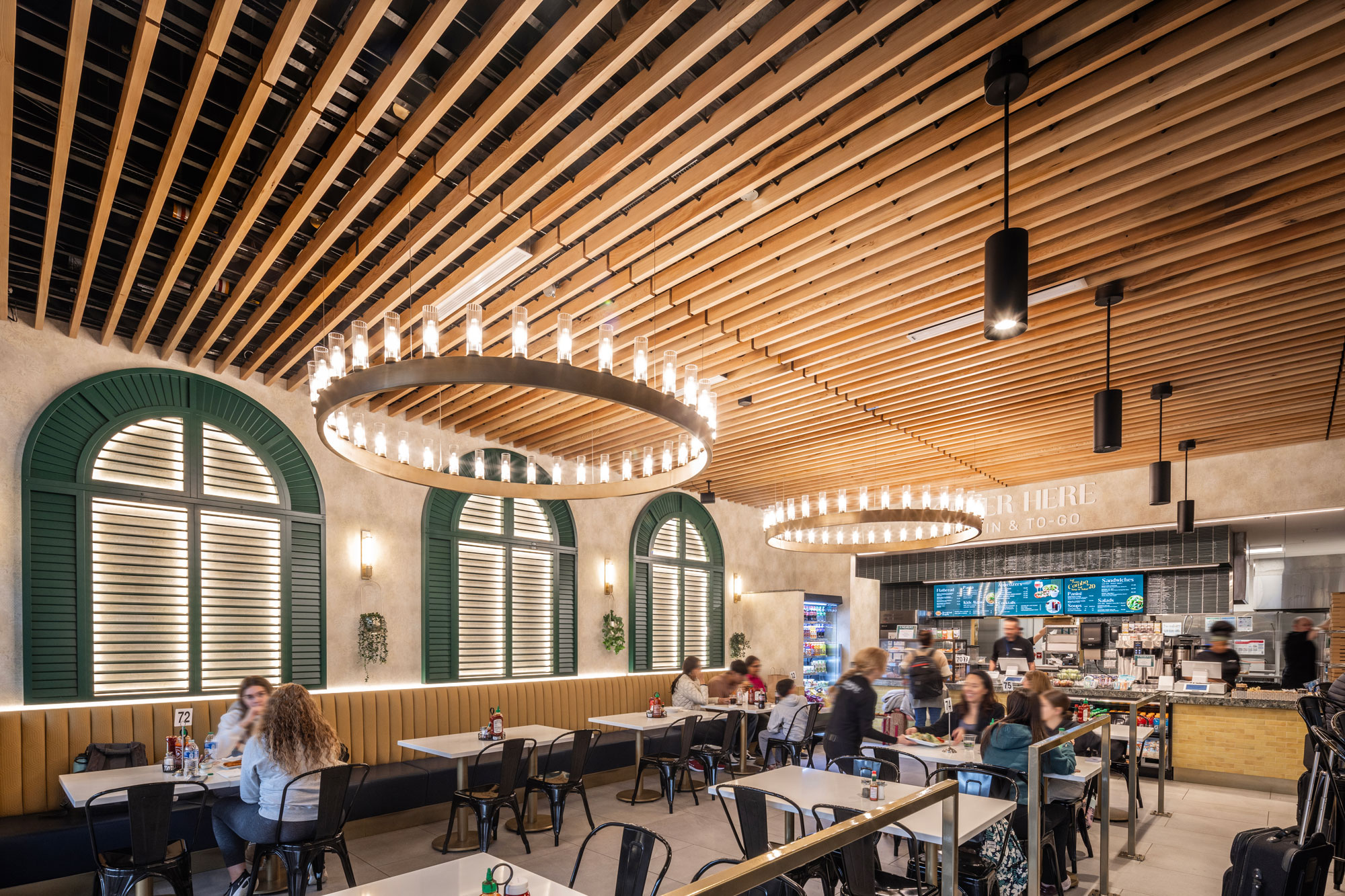 Embarque Whiskey Grill interior with seating view