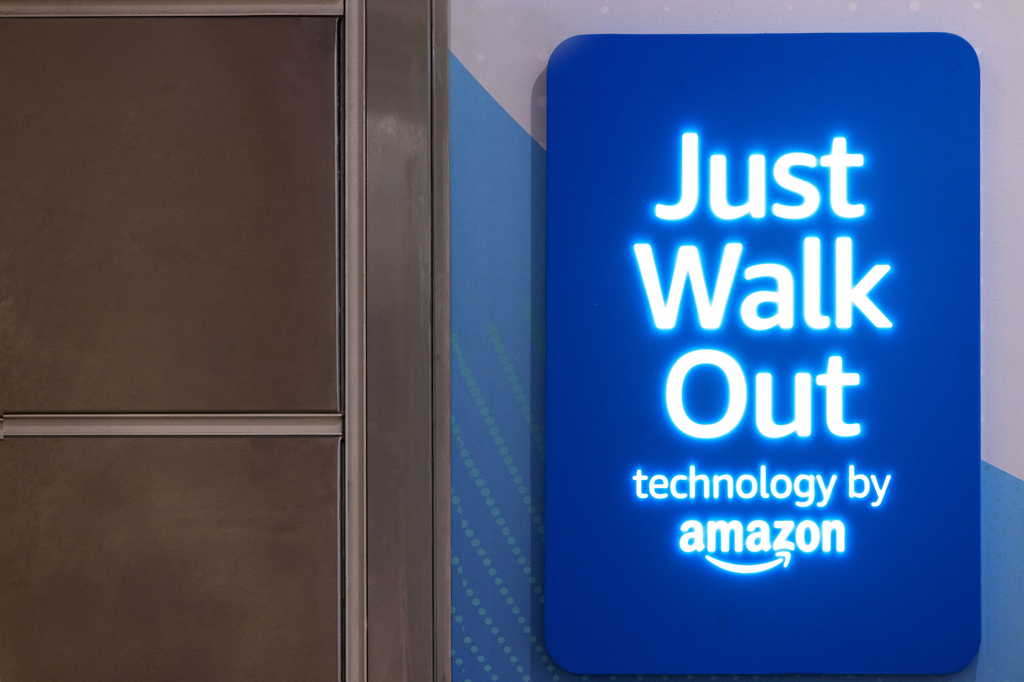 Hudson Nonstop: Just Walk Out technology by Amazon sign