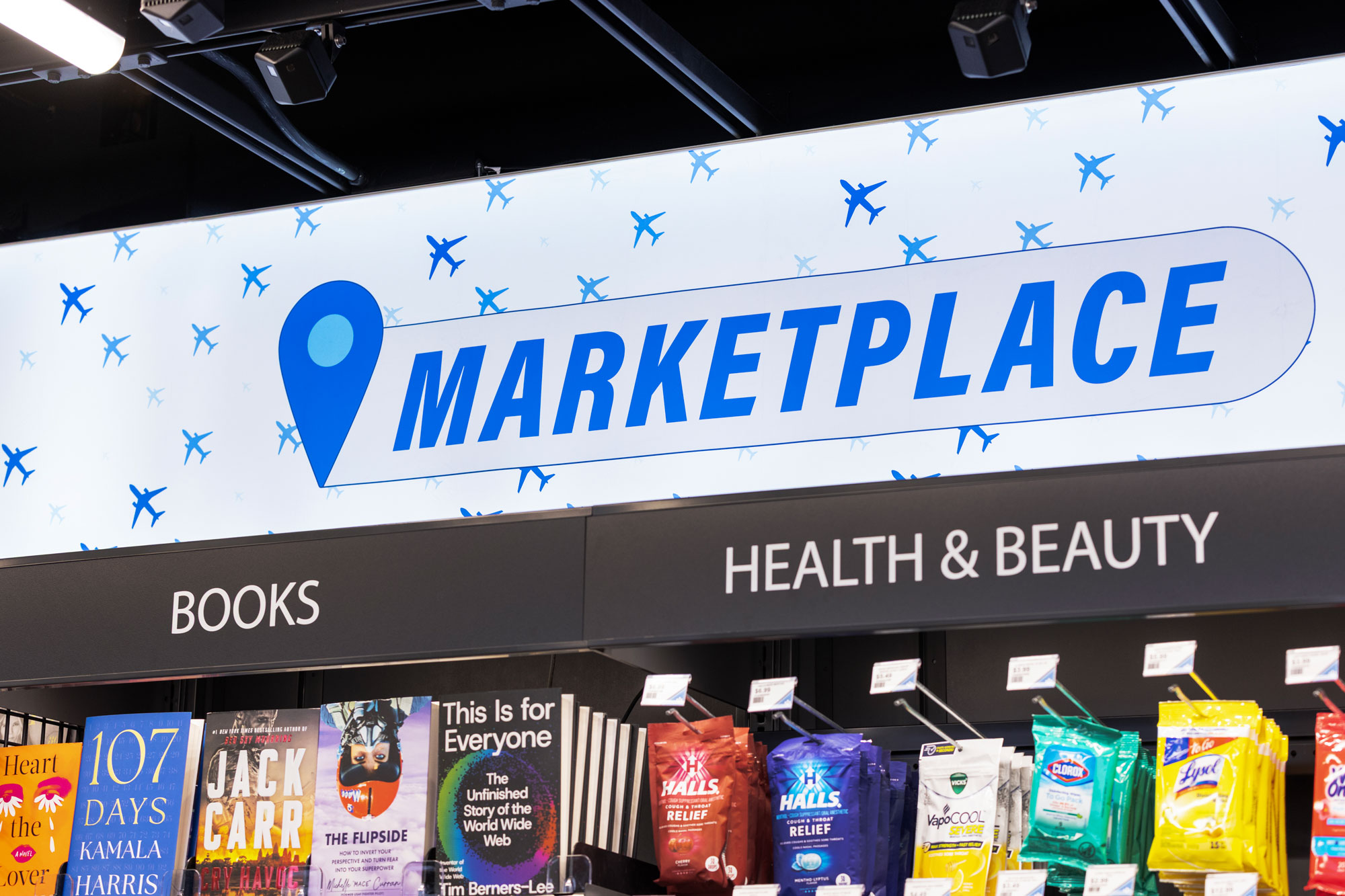 Hudson Nonstop Books and Health & Beauty display