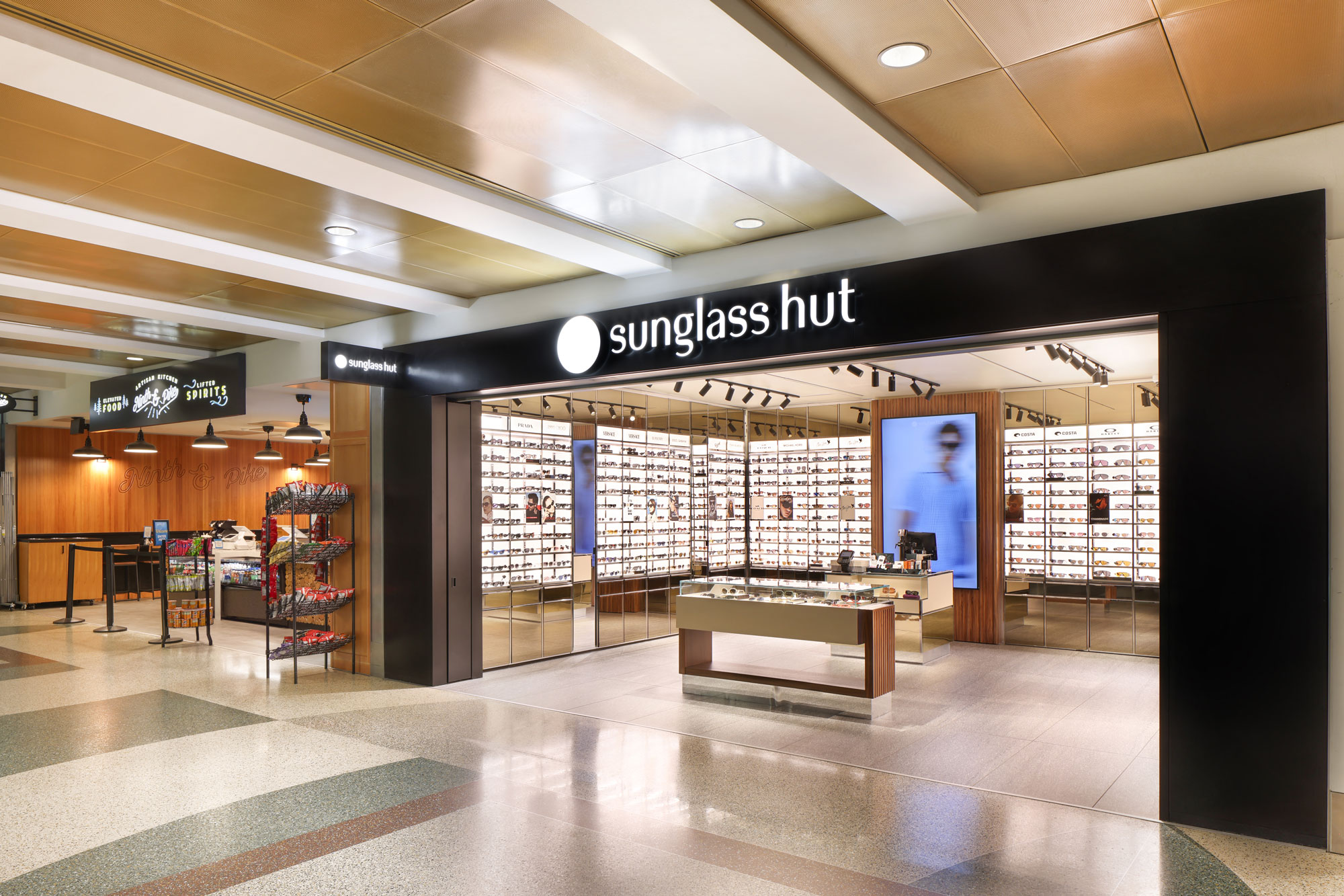 Sunglass Hut with Ninth & Pike in the background