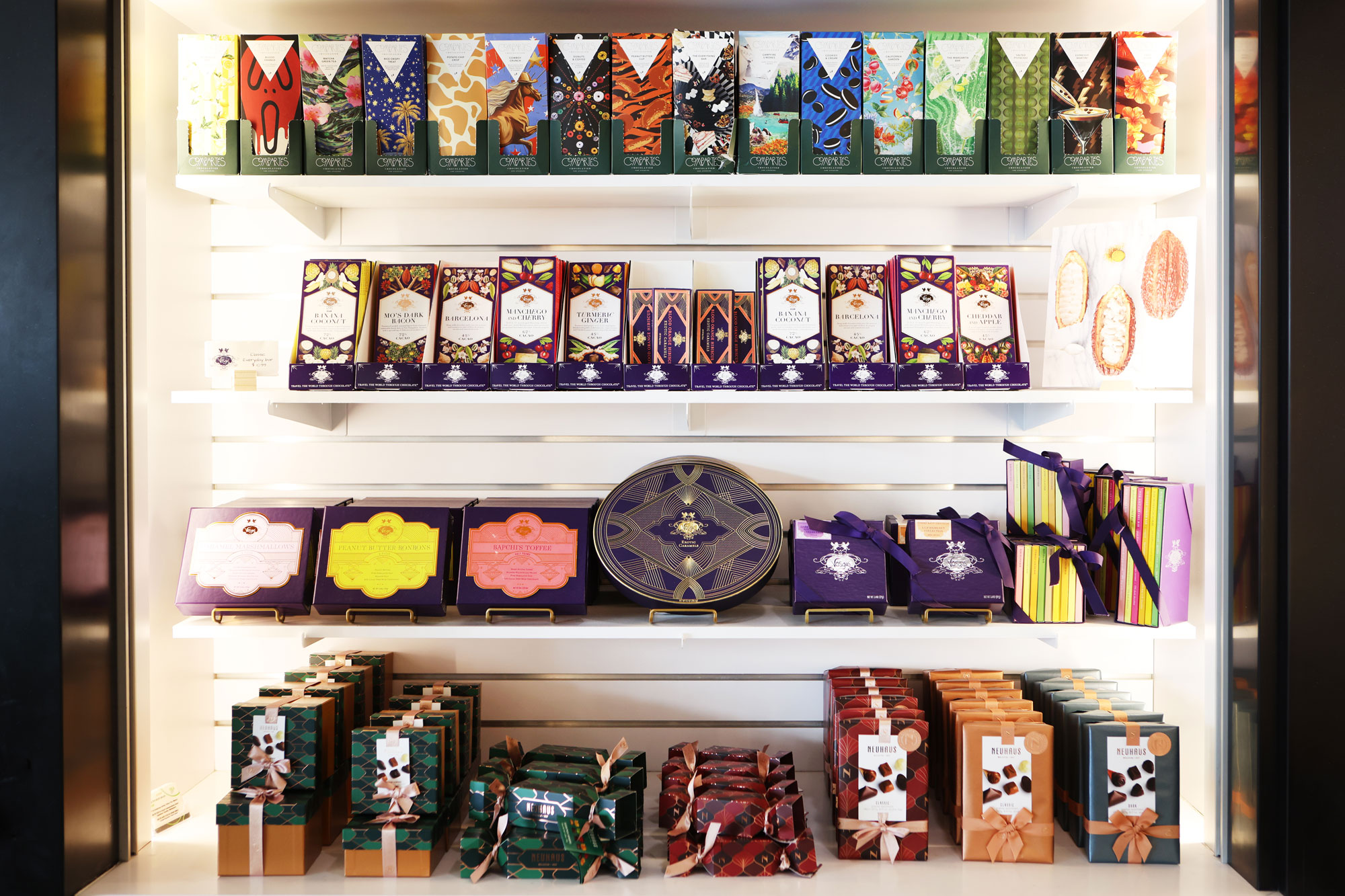 Theo Chocolate with Vosges and various chocolate merchandise