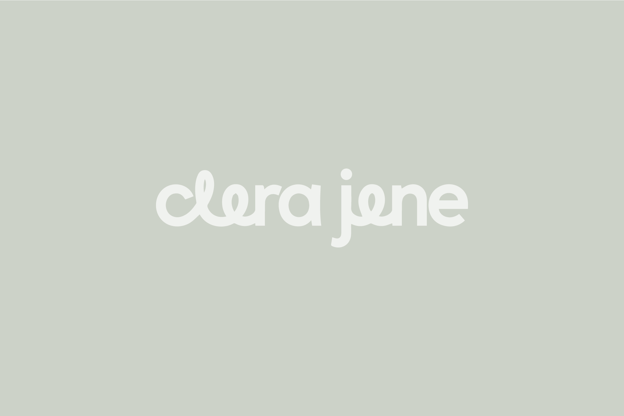 Clara Jane logo on green/grey background