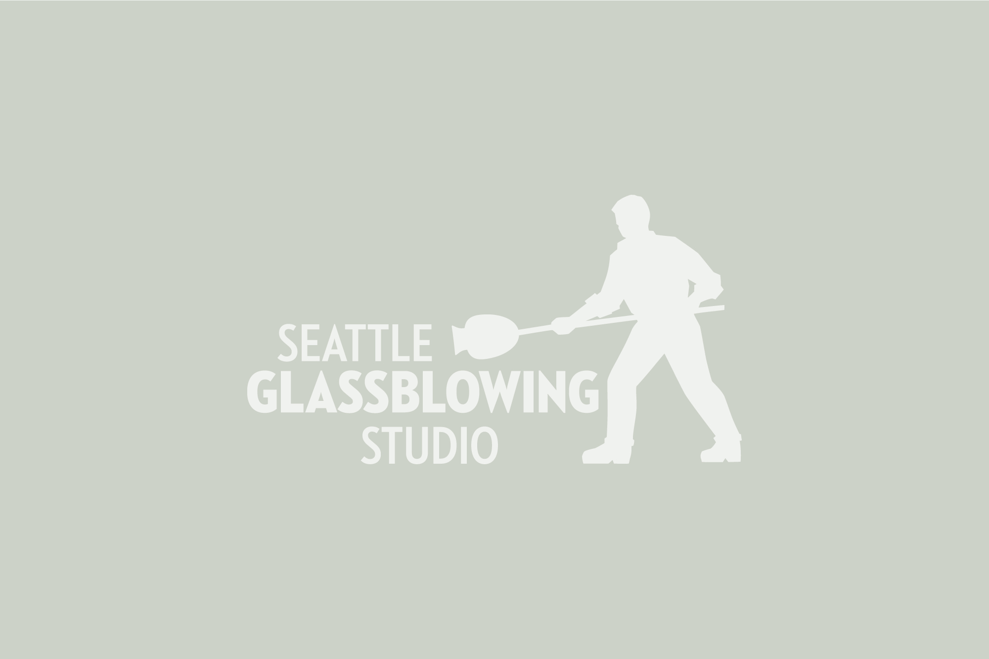 Seattle Glassblowing Studio logo on green/grey background