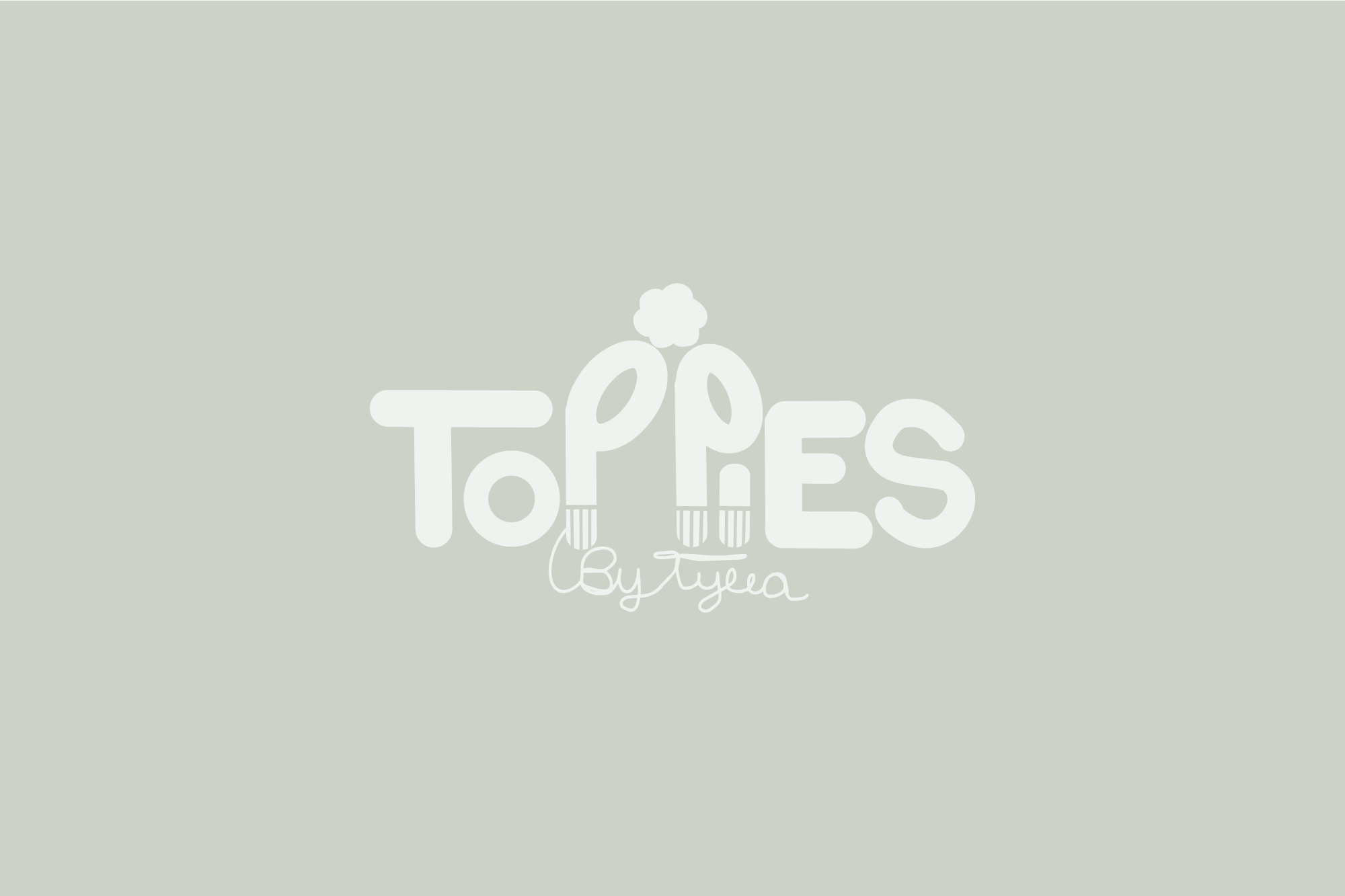 Toppies by Tyra logo on green/grey background
