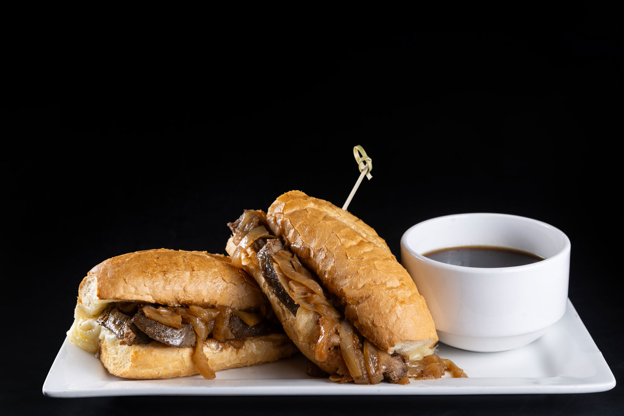 Embarque Whiskey Grill french dip sandwich