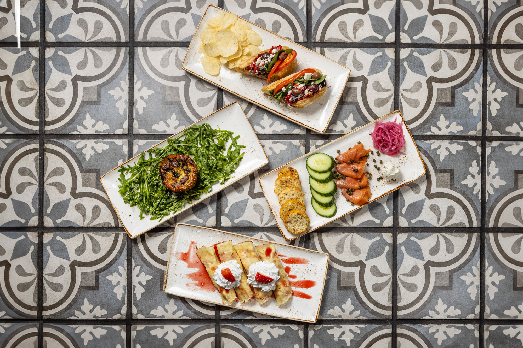 LouLou Market and Bar plated food collage