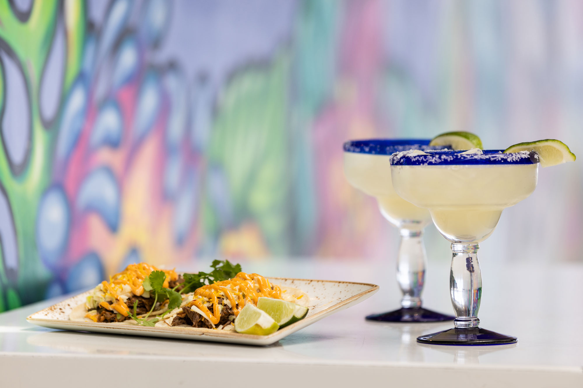 Mi Casa Cantina with tacos and margaritas