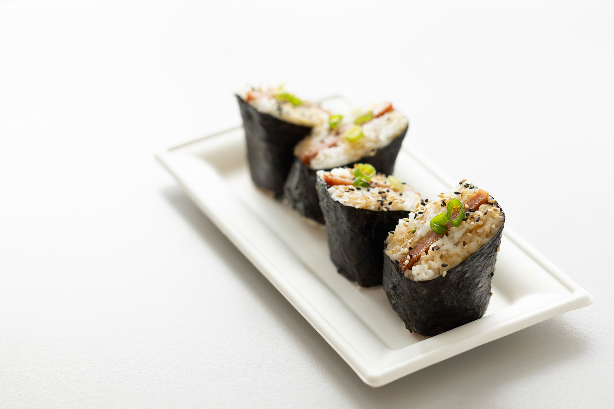 Neighborhood Bubble Tea & Coffee plated spam musubi