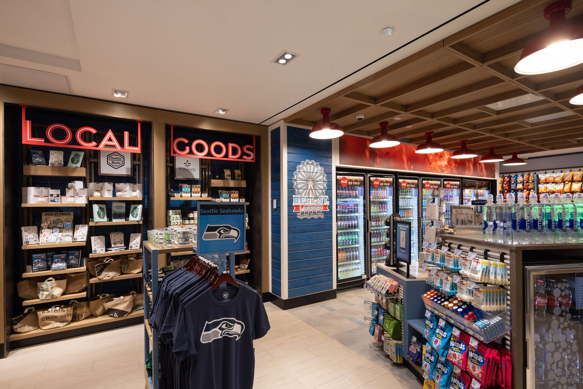Bell St. Landing interior with Local Goods display