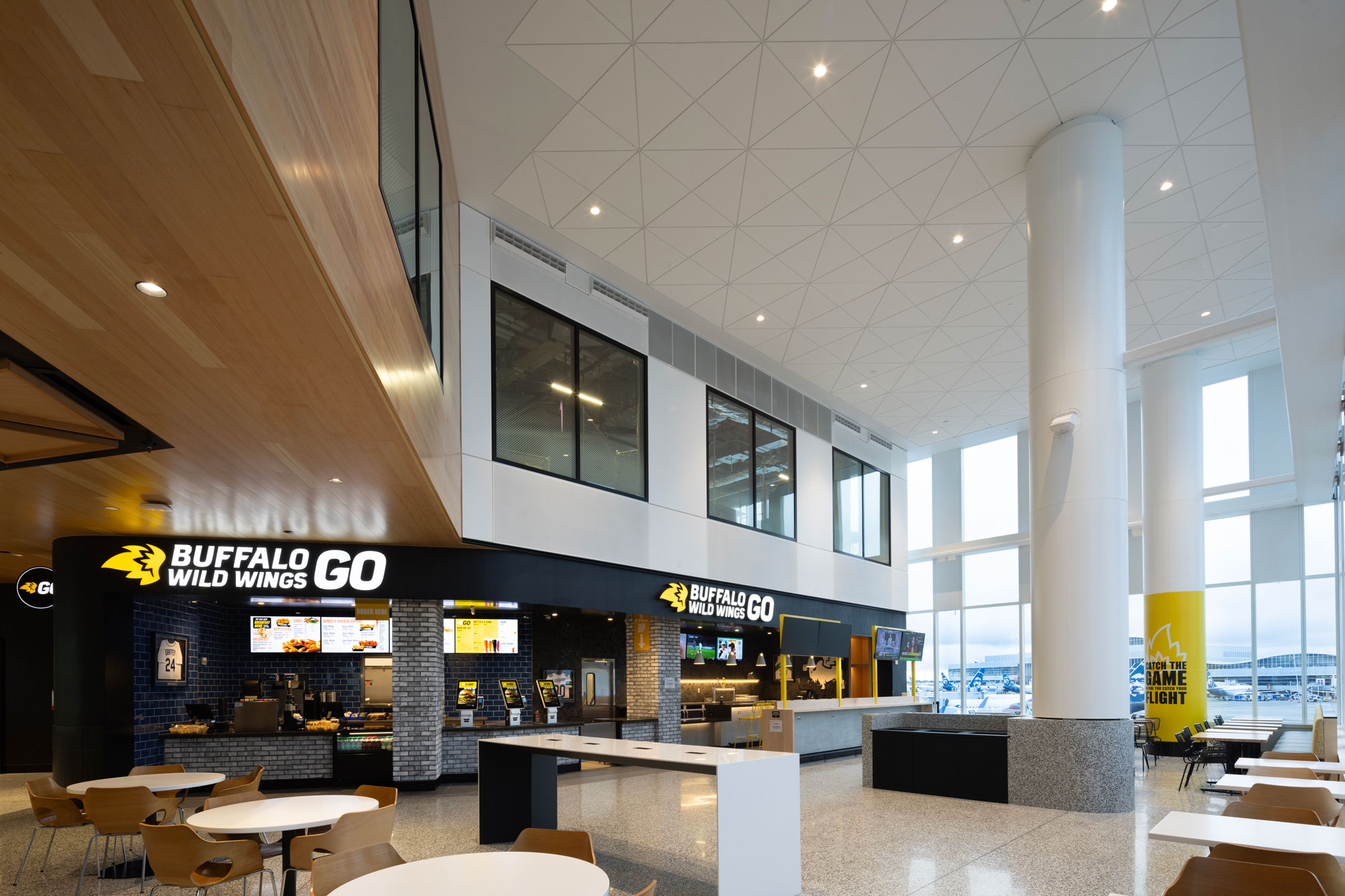 Buffalo Wild Wings restaurant with seating area