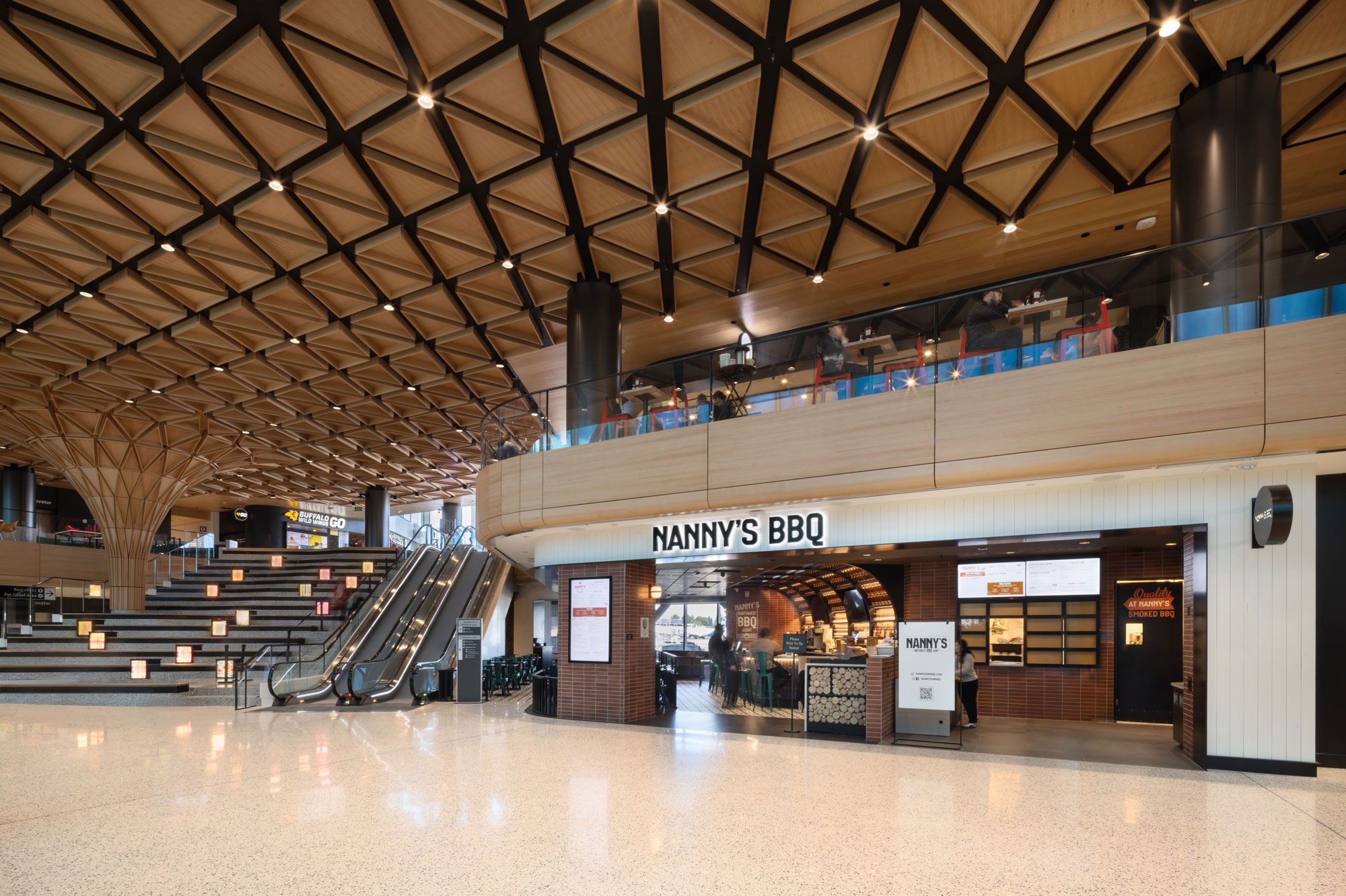 Nanny's BBQ exterior with terminal C architecture