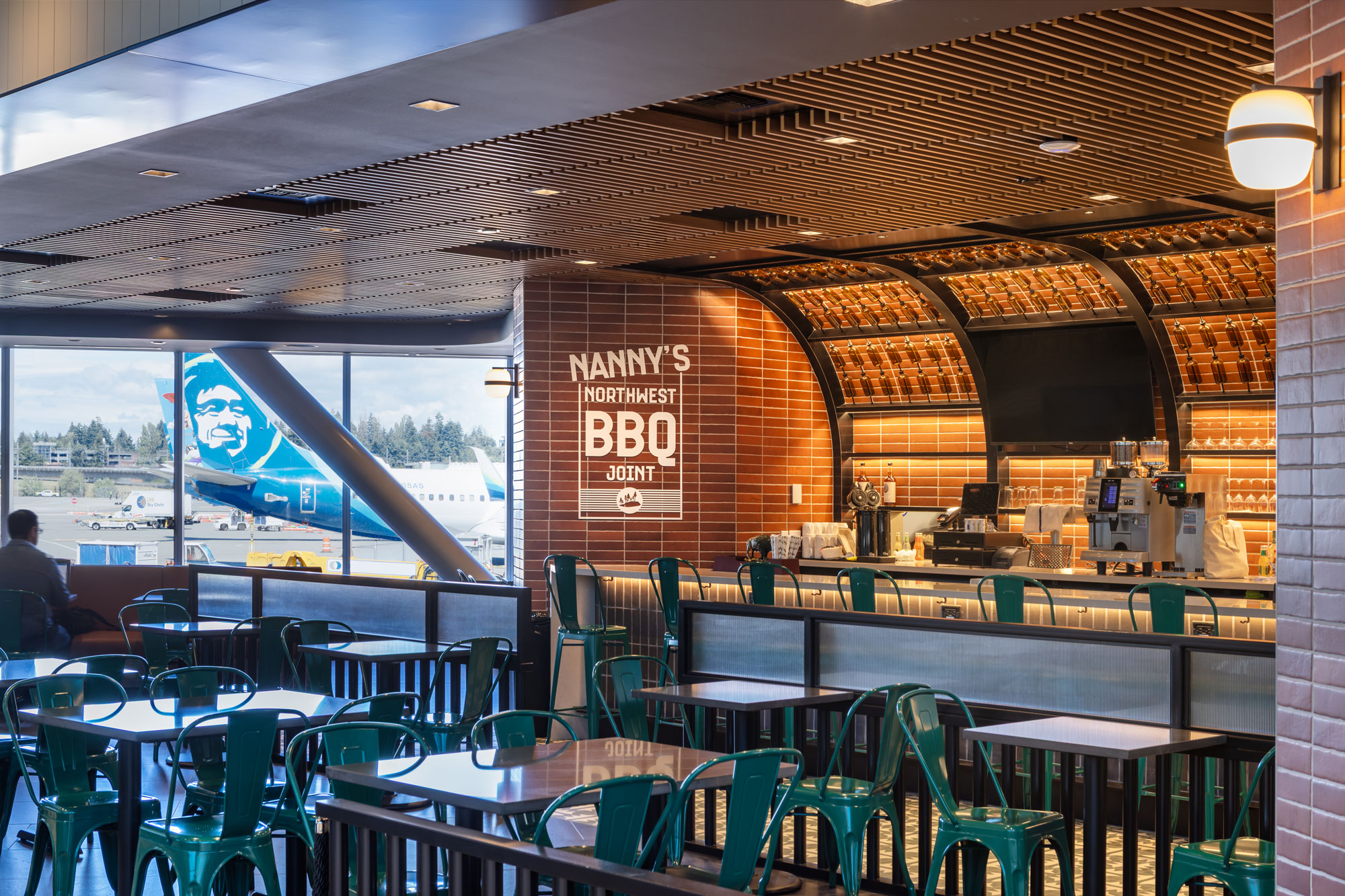 Nanny's BBQ restaurant with windows